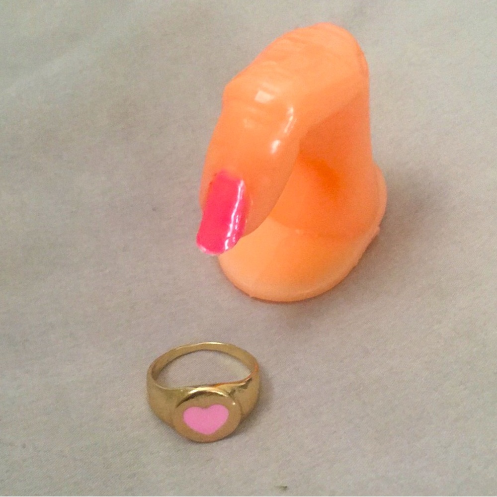 Pink Heart golden ring